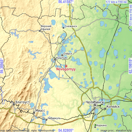 Topographic map of Novogornyy