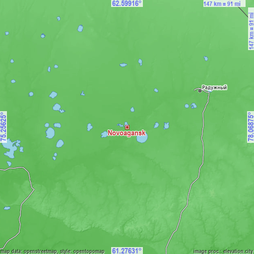 Topographic map of Novoagansk