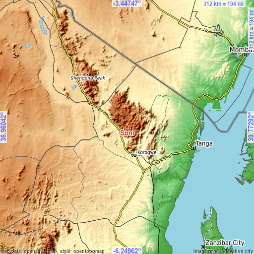 Topographic map of Soni