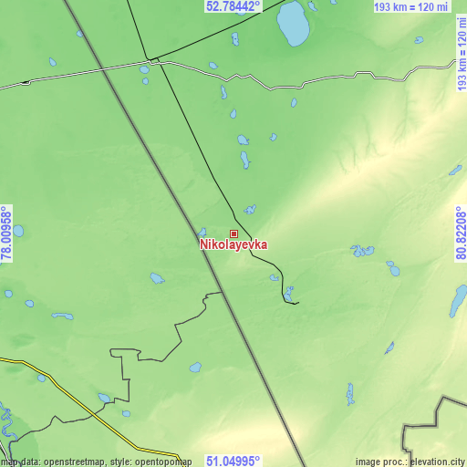 Topographic map of Nikolayevka