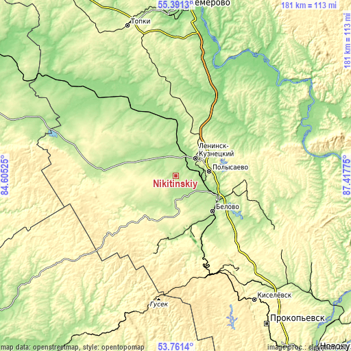 Topographic map of Nikitinskiy