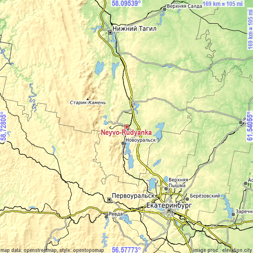 Topographic map of Neyvo-Rudyanka