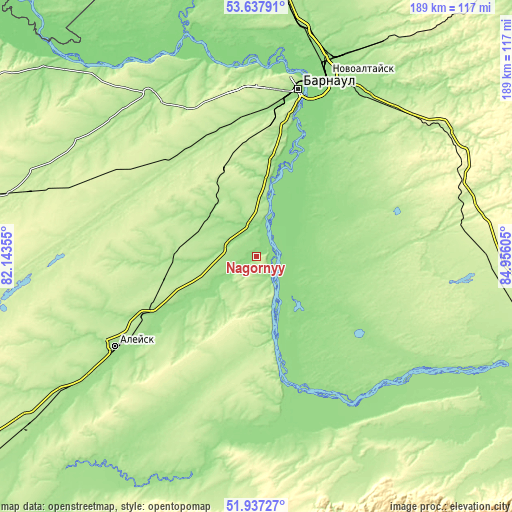 Topographic map of Nagornyy