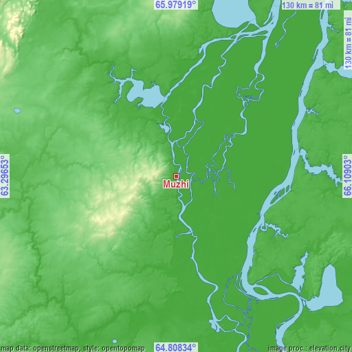 Topographic map of Muzhi