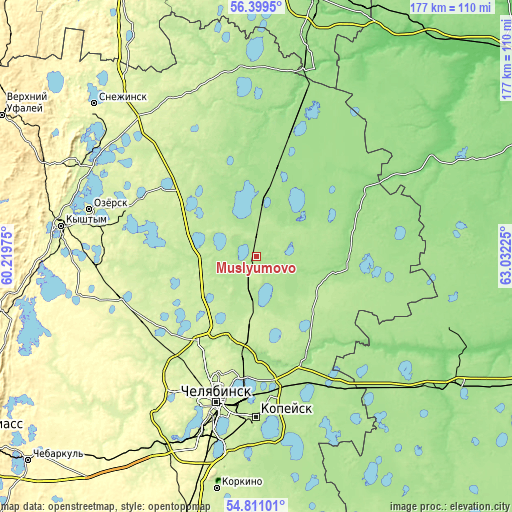 Topographic map of Muslyumovo