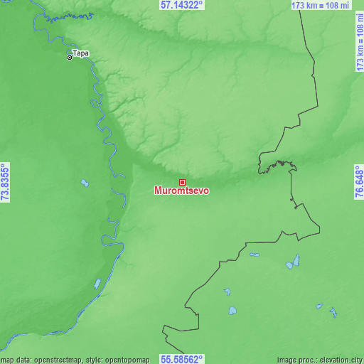 Topographic map of Muromtsevo