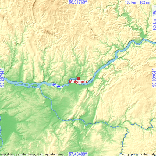 Topographic map of Motygino