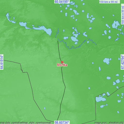 Topographic map of Mortka