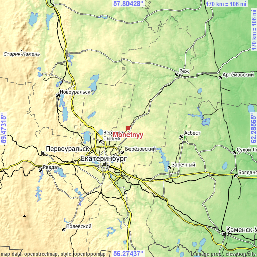 Topographic map of Monetnyy