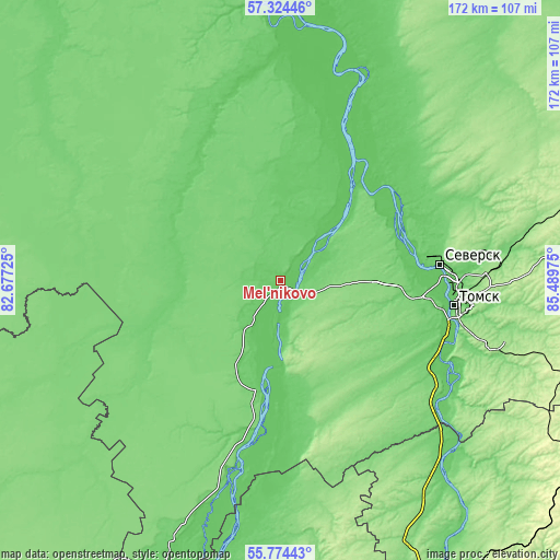 Topographic map of Mel’nikovo