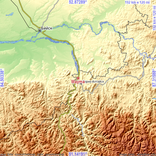 Topographic map of Mayma