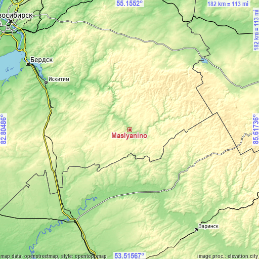 Topographic map of Maslyanino