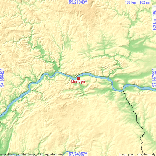 Topographic map of Manzya