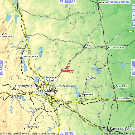 Topographic map of Losinyy