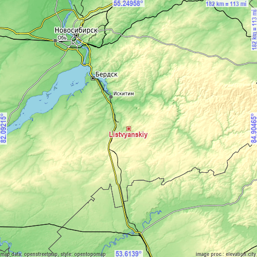 Topographic map of Listvyanskiy
