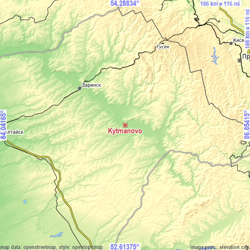 Topographic map of Kytmanovo