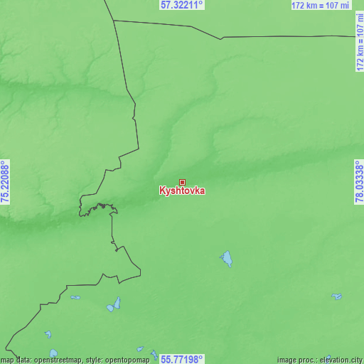 Topographic map of Kyshtovka