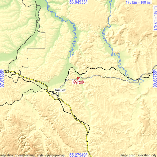 Topographic map of Kvitok