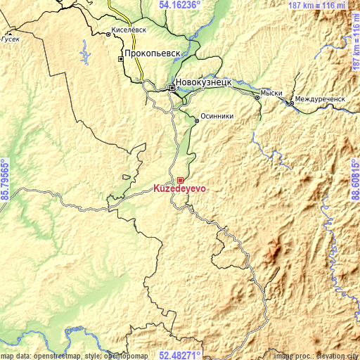 Topographic map of Kuzedeyevo