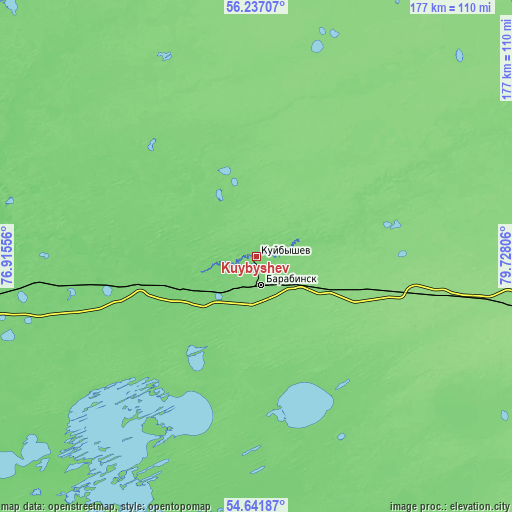 Topographic map of Kuybyshev