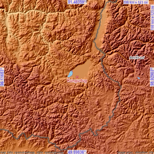 Topographic map of Kungurtug