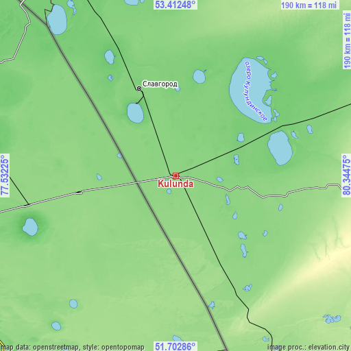 Topographic map of Kulunda