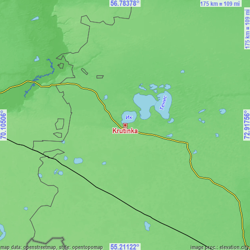 Topographic map of Krutinka