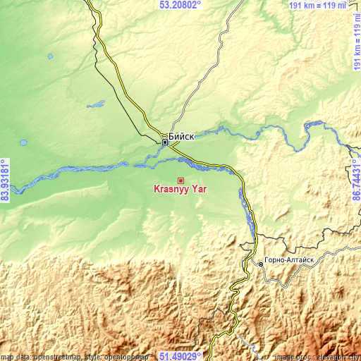 Topographic map of Krasnyy Yar