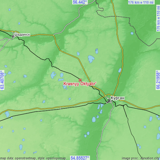 Topographic map of Krasnyy Oktyabr’