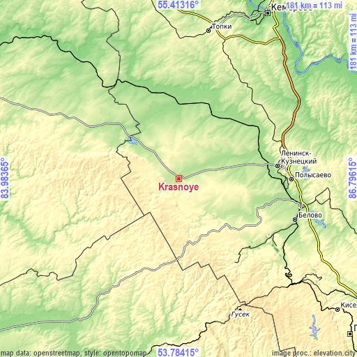 Topographic map of Krasnoye