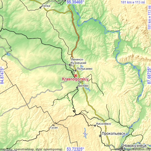 Topographic map of Krasnogorskiy