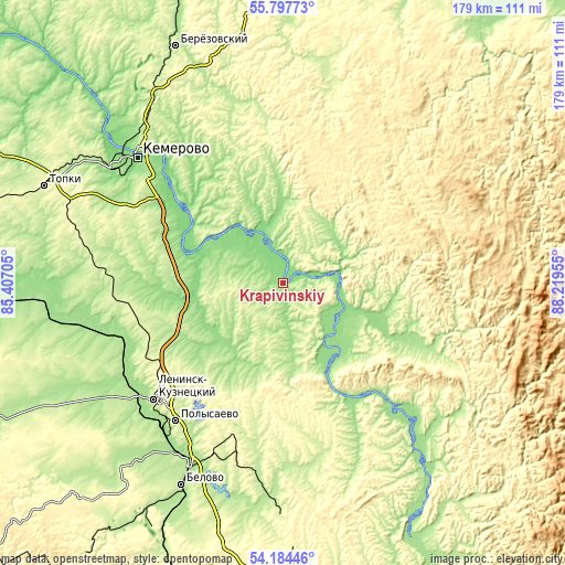 Topographic map of Krapivinskiy