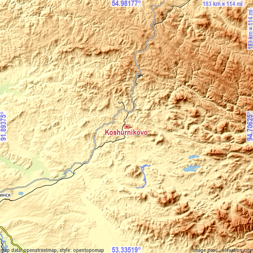 Topographic map of Koshurnikovo