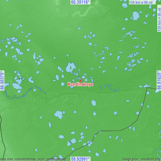 Topographic map of Kondinskoye