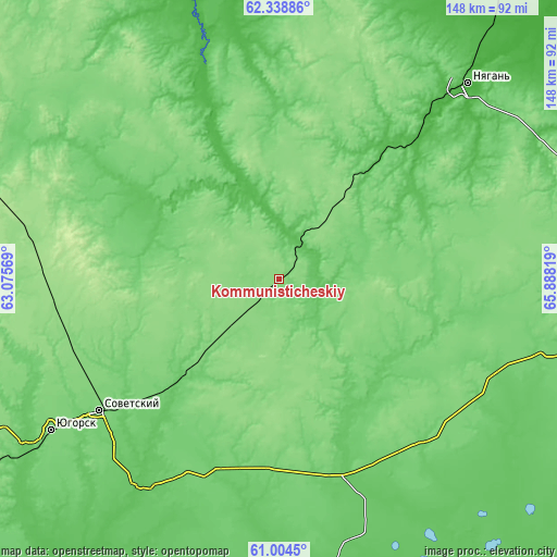 Topographic map of Kommunisticheskiy