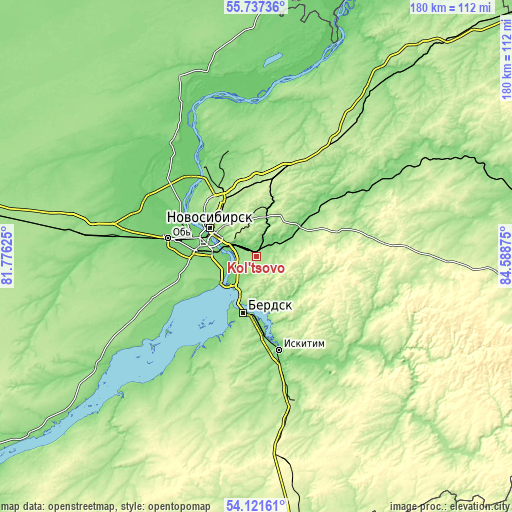 Topographic map of Kol’tsovo