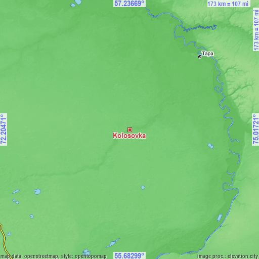 Topographic map of Kolosovka