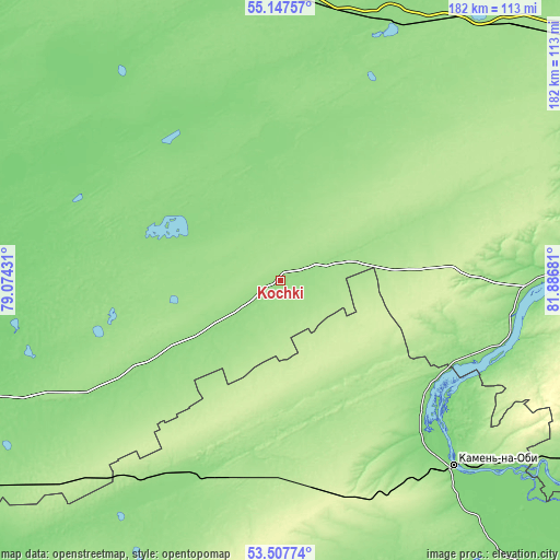 Topographic map of Kochki
