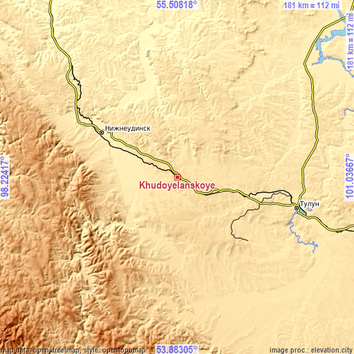 Topographic map of Khudoyelanskoye