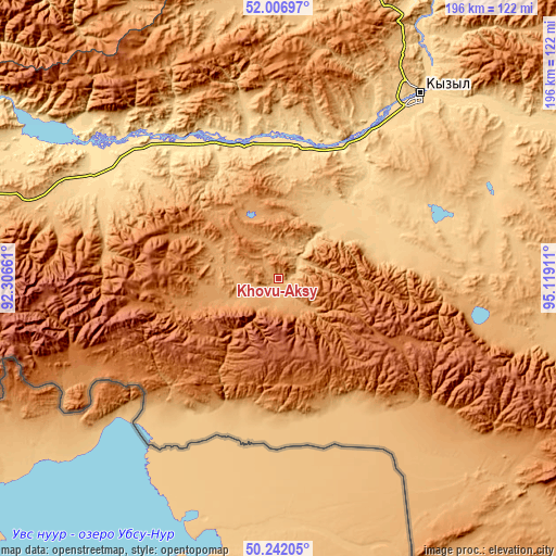 Topographic map of Khovu-Aksy