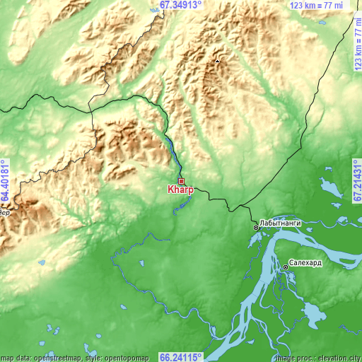 Topographic map of Kharp