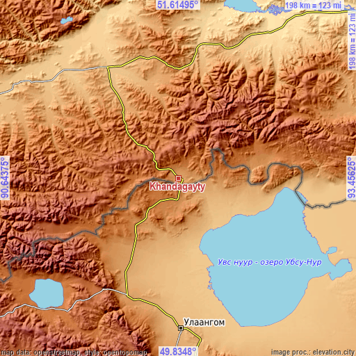 Topographic map of Khandagayty