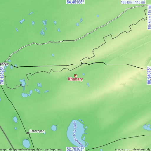 Topographic map of Khabary