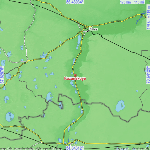 Topographic map of Kazanskoye