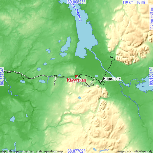 Topographic map of Kayyerkan