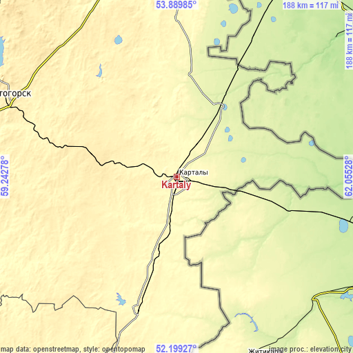 Topographic map of Kartaly