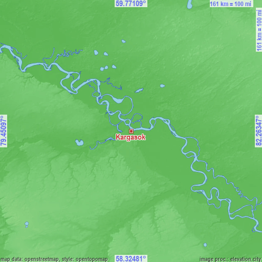 Topographic map of Kargasok