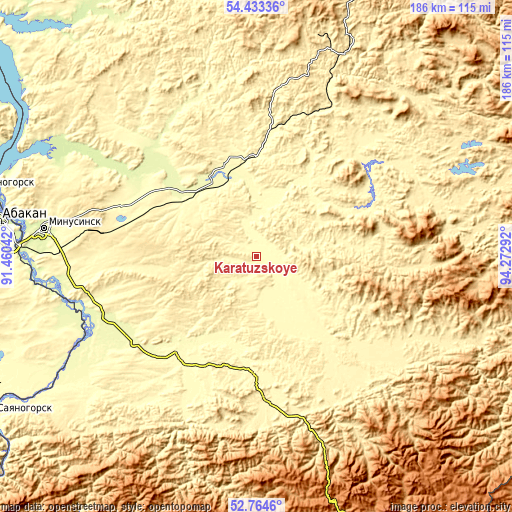 Topographic map of Karatuzskoye