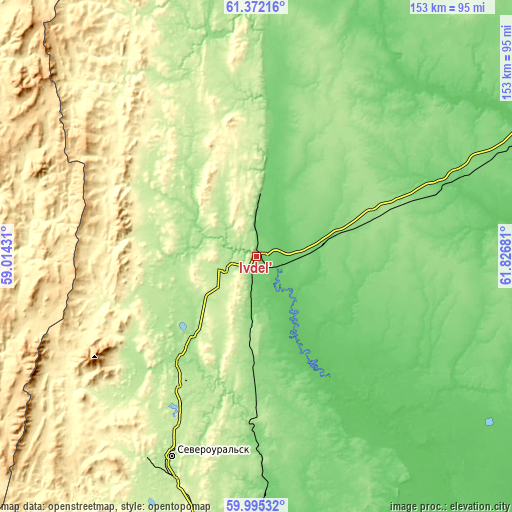 Topographic map of Ivdel’