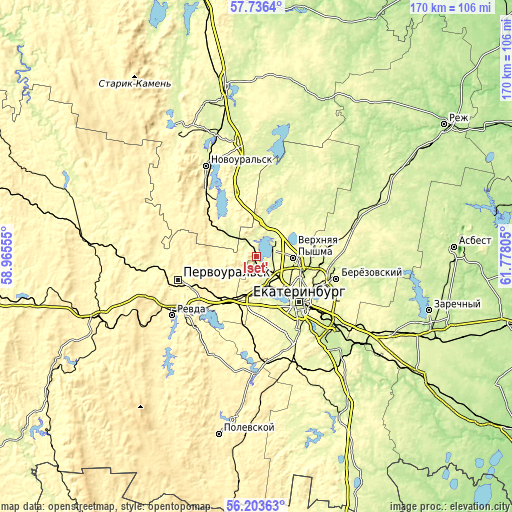 Topographic map of Iset’